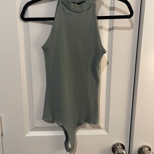 Francescas Dina Be Ribbed Bodysuit in Sage